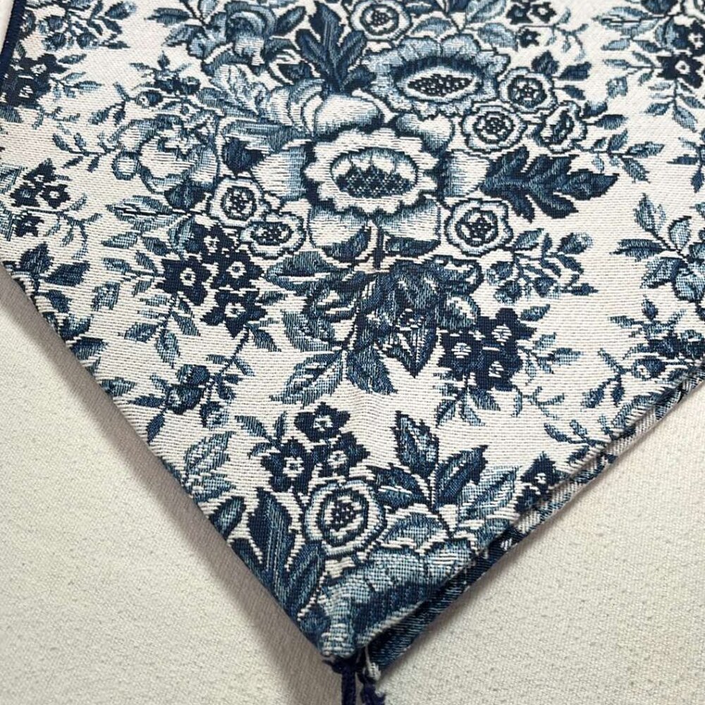 Table Runner 70X13 Blue and White Classic Elegance Fine Dining Quiet Luxury‎